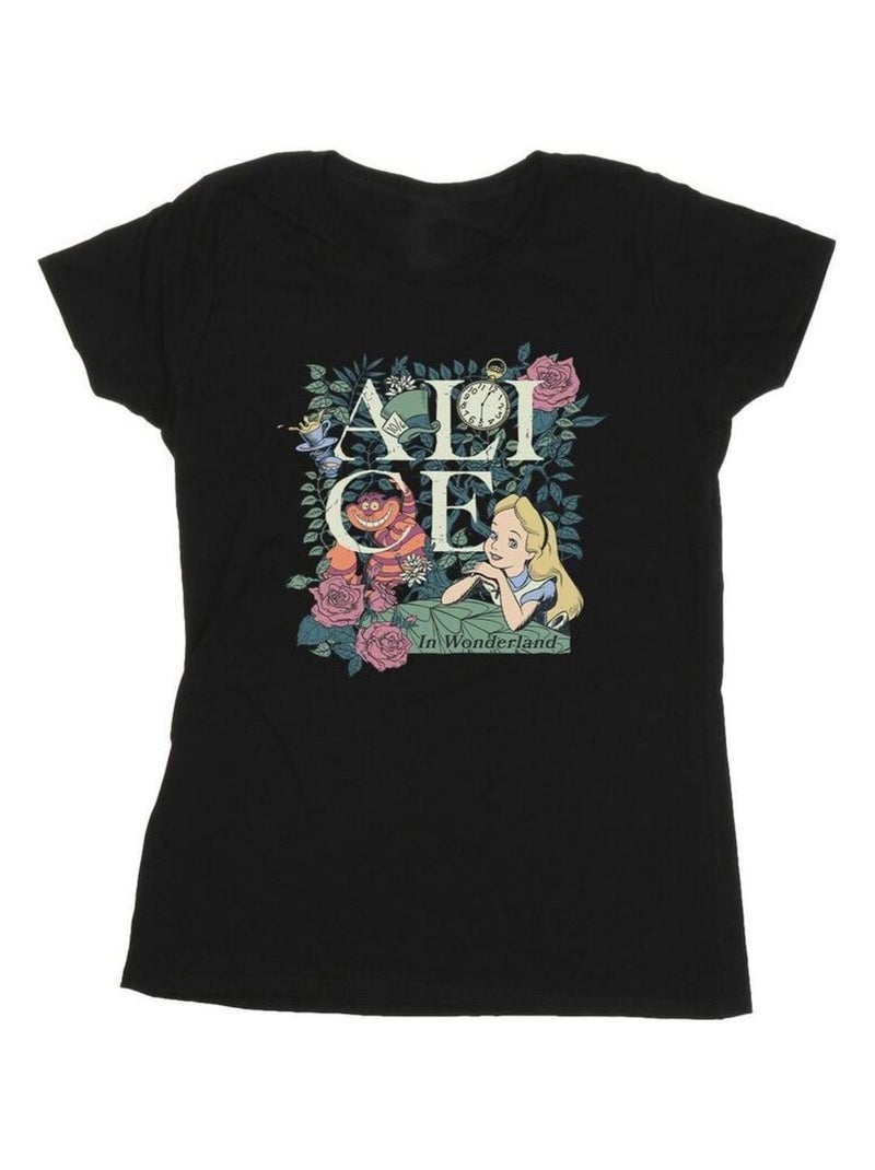 Disney - T-shirt Alice au Pays des Merveilles Noir - Kiabi