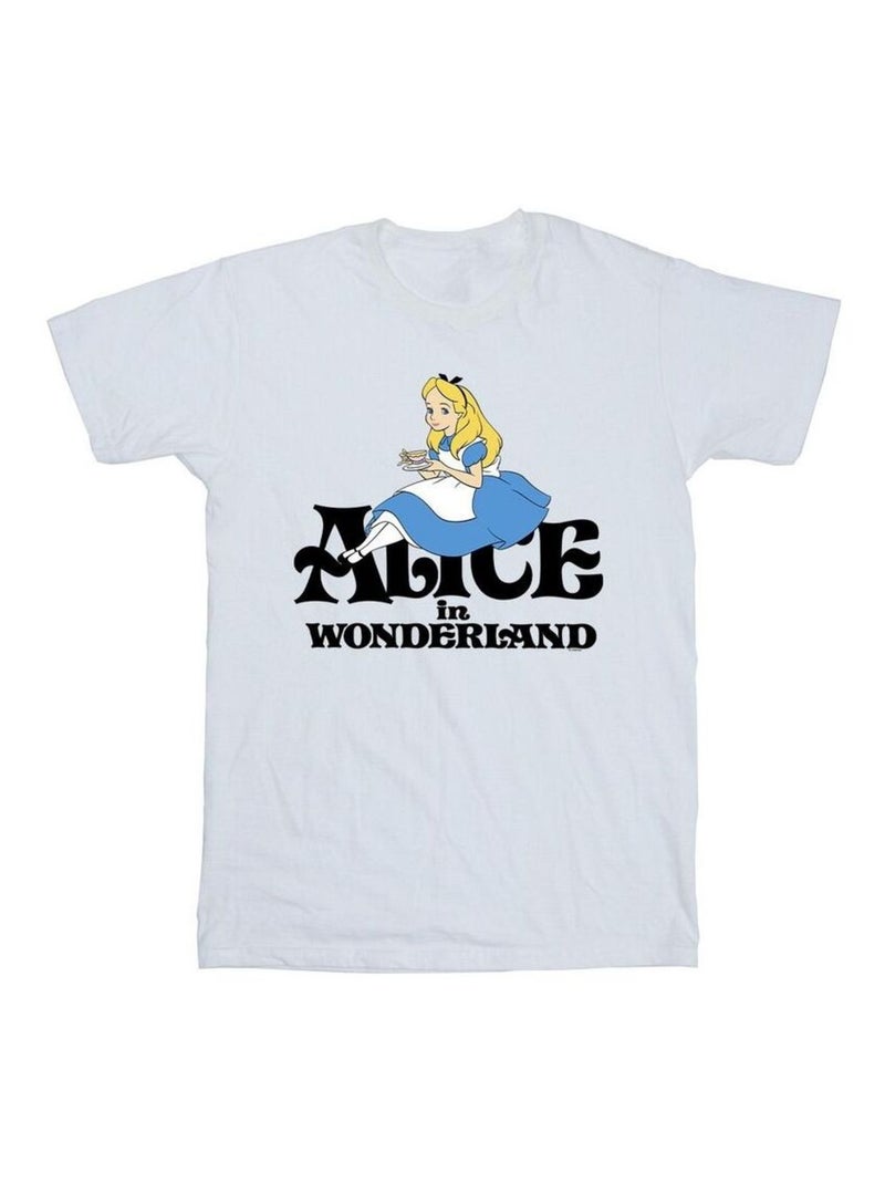 Disney - T-shirt Alice au Pays des Merveilles TEA DRINKER Blanc - Kiabi