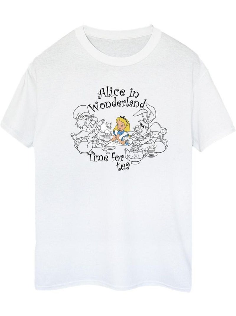 Disney - T-shirt Alice au Pays des Merveilles TIME FOR TEA Blanc - Kiabi