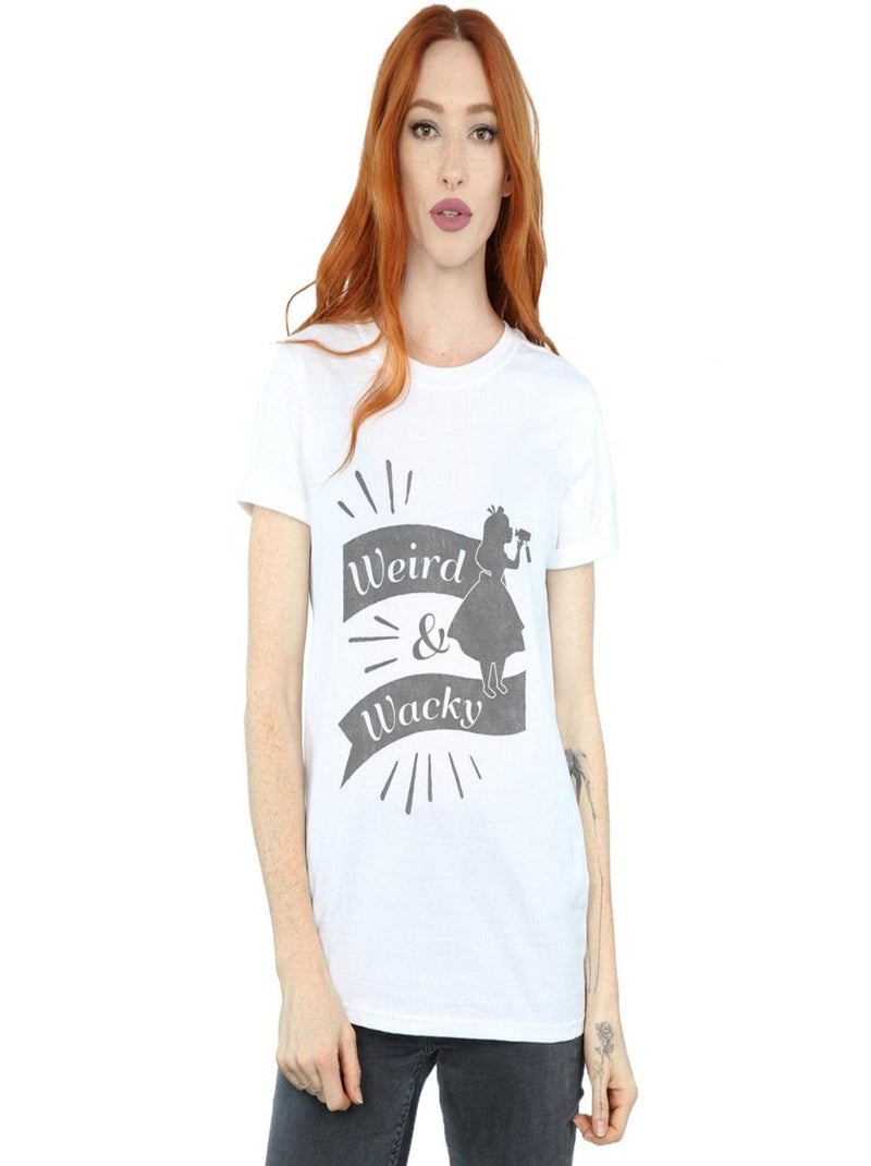 Disney - T-shirt Alice au Pays des Merveilles WEIRD AND WACKY Blanc - Kiabi