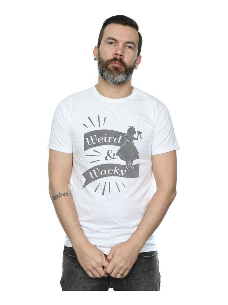 Disney - T-shirt Alice au Pays des Merveilles WEIRD AND WACKY Blanc - Kiabi