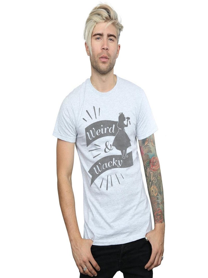 Disney - T-shirt Alice au Pays des Merveilles WEIRD AND WACKY Gris chiné - Kiabi