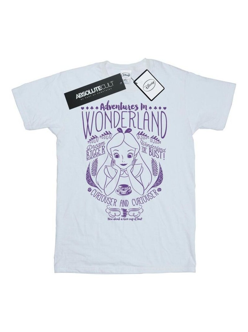Disney - T-shirt ALICE IN WONDERLAND ADVENTURES IN WONDERLAND Blanc - Kiabi