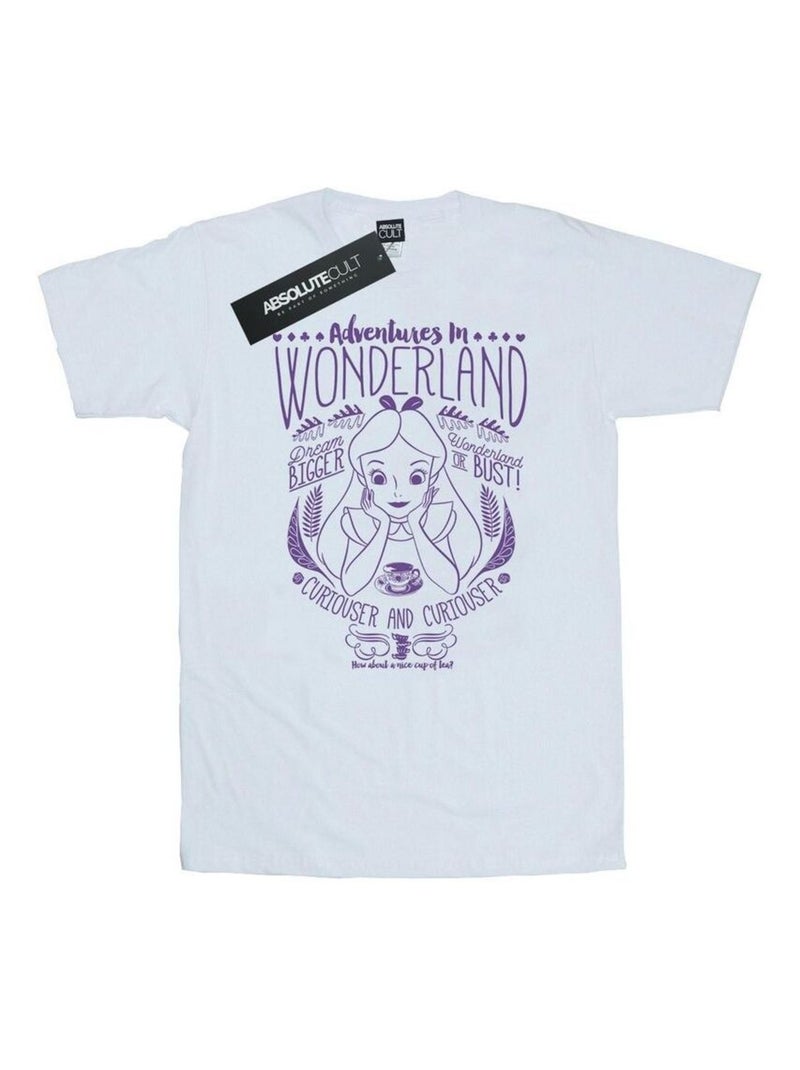 Disney - T-shirt ALICE IN WONDERLAND ADVENTURES IN WONDERLAND Blanc - Kiabi