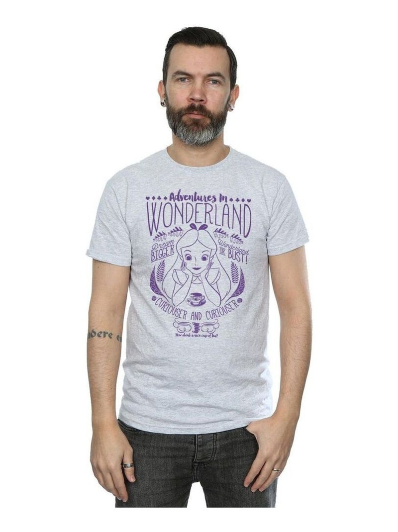 Disney - T-shirt ALICE IN WONDERLAND ADVENTURES IN WONDERLAND Gris chiné - Kiabi
