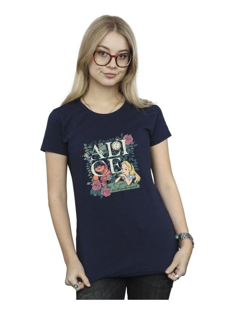 Disney - T-shirt ALICE IN WONDERLAND Bleu marine - Kiabi