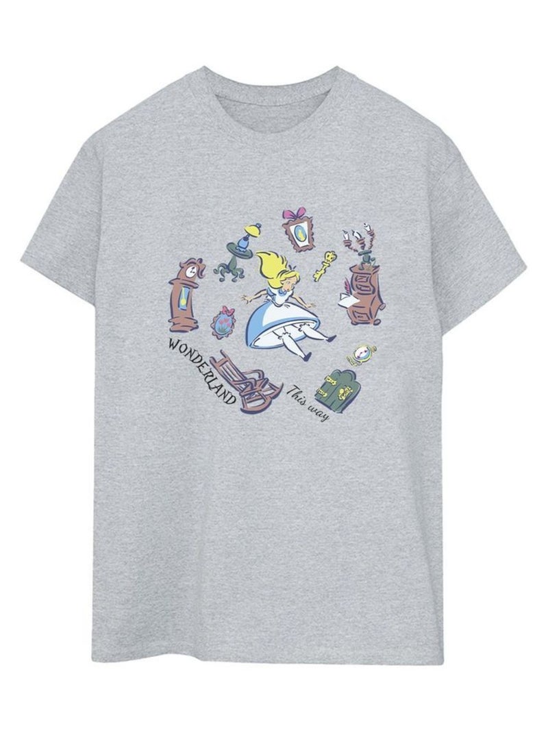 Disney - T-shirt ALICE IN WONDERLAND Gris chiné - Kiabi