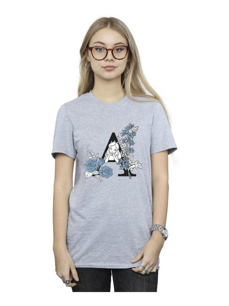 Disney - T-shirt ALICE IN WONDERLAND Gris chiné - Kiabi