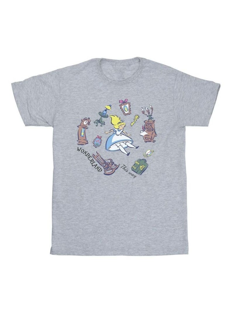 Disney - T-shirt ALICE IN WONDERLAND Gris chiné - Kiabi