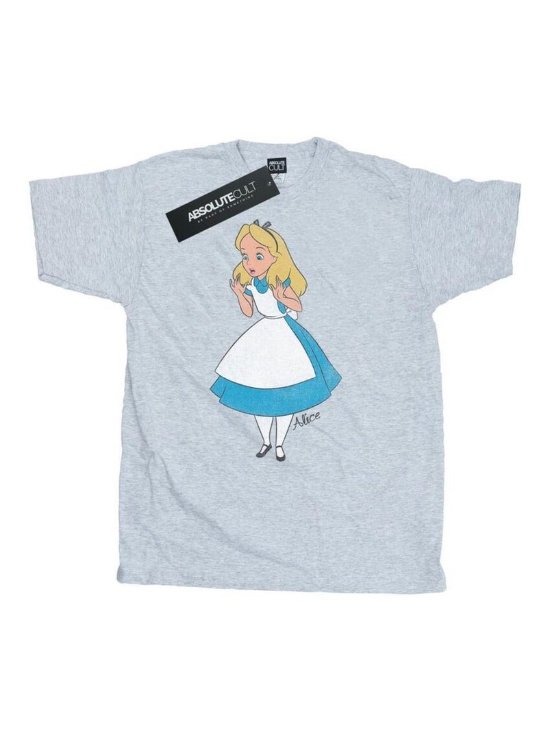 Disney - T-shirt ALICE IN WONDERLAND Gris chiné - Kiabi