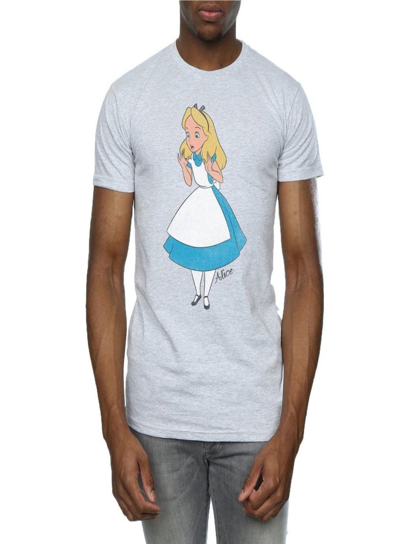 Disney - T-shirt ALICE IN WONDERLAND Gris chiné - Kiabi