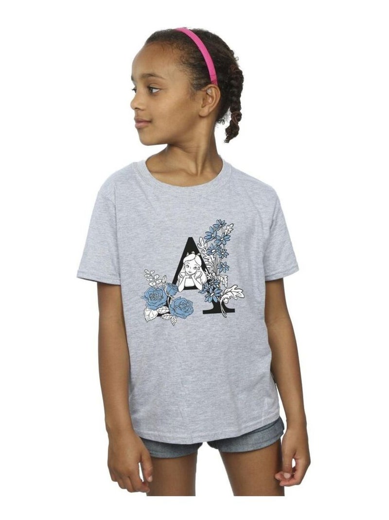 Disney - T-shirt ALICE IN WONDERLAND Gris chiné - Kiabi