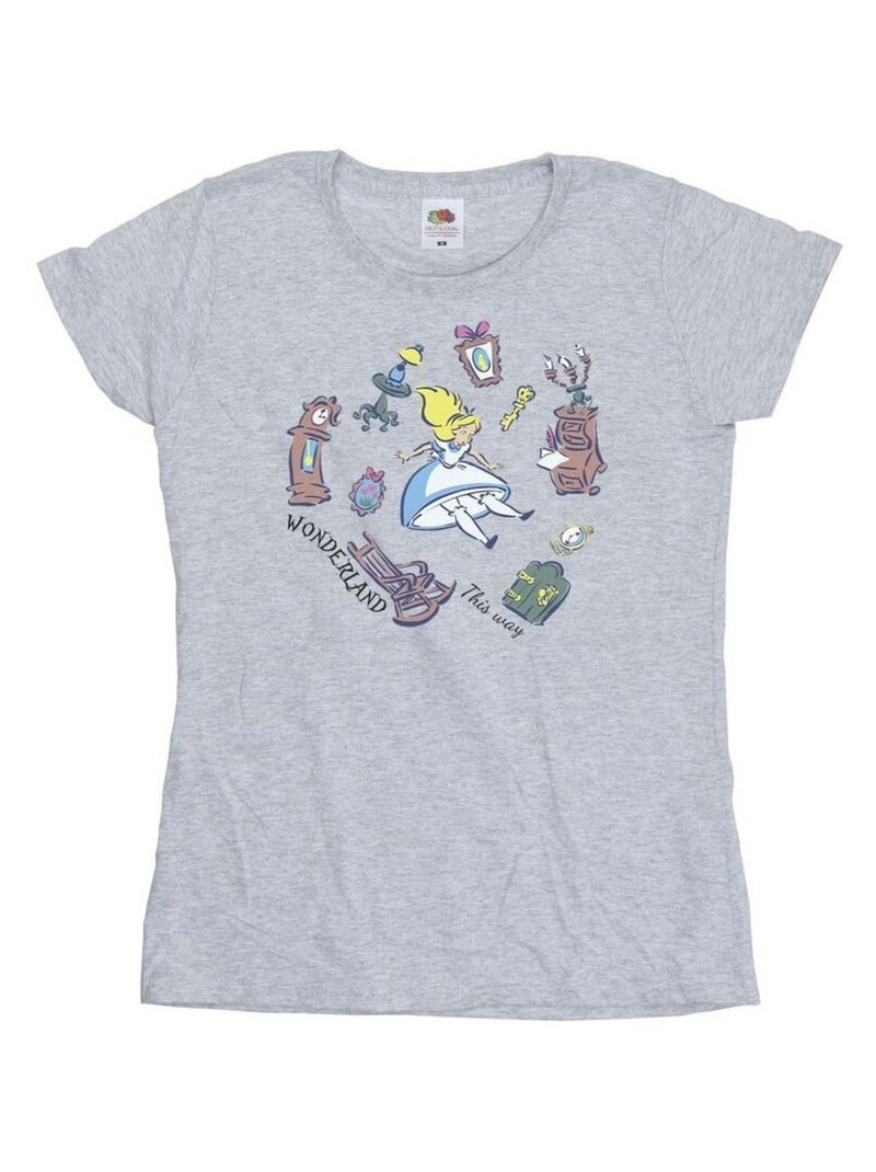 Disney - T-shirt ALICE IN WONDERLAND Gris chiné - Kiabi
