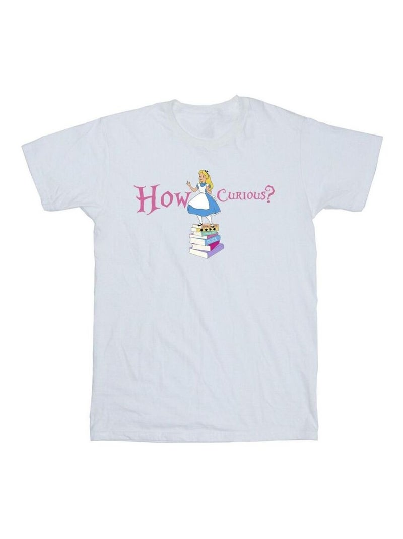 Disney - T-shirt ALICE IN WONDERLAND HOW CURIOUS Blanc - Kiabi