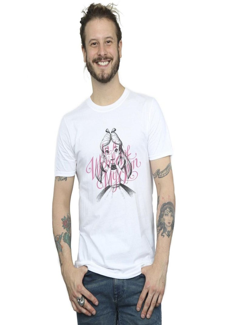 Disney - T-shirt ALICE IN WONDERLAND IN A WORLD OF MY OWN Blanc - Kiabi