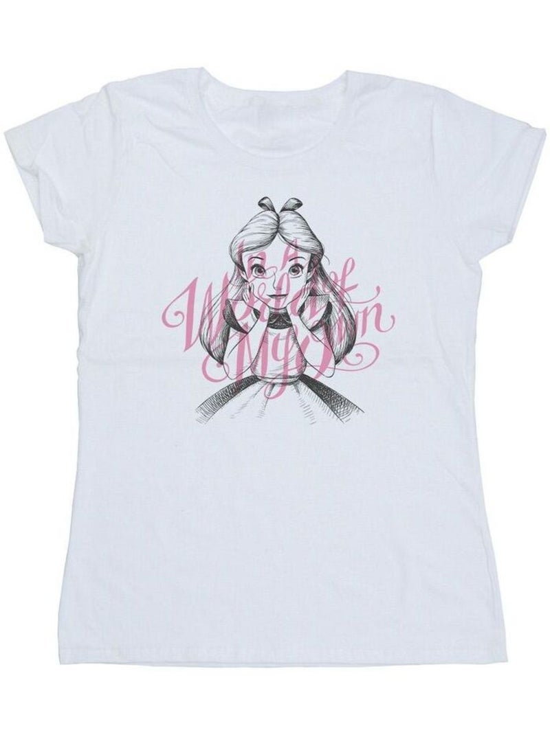 Disney - T-shirt ALICE IN WONDERLAND IN A WORLD OF MY OWN Blanc - Kiabi