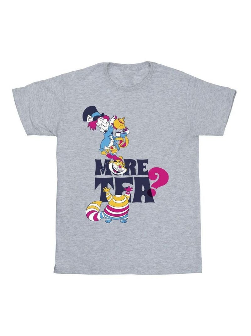 Disney - T-shirt ALICE IN WONDERLAND MORE TEA Gris chiné - Kiabi