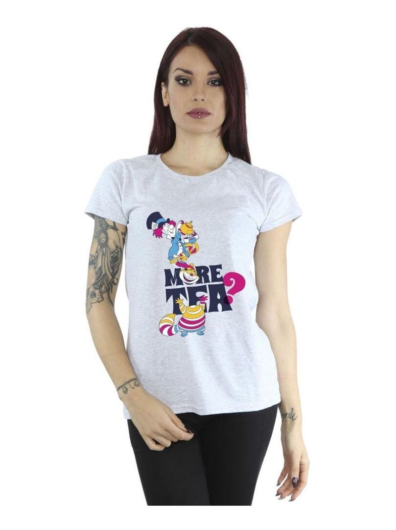 Disney - T-shirt ALICE IN WONDERLAND MORE TEA Gris chiné - Kiabi