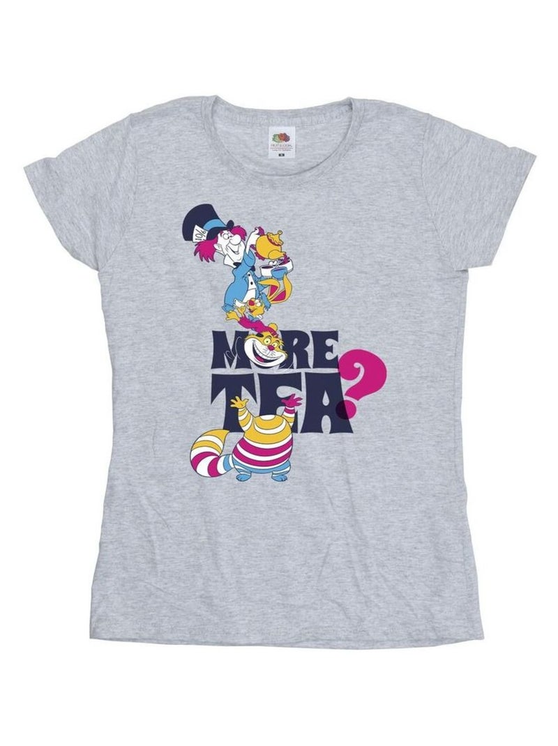 Disney - T-shirt ALICE IN WONDERLAND MORE TEA Gris chiné - Kiabi