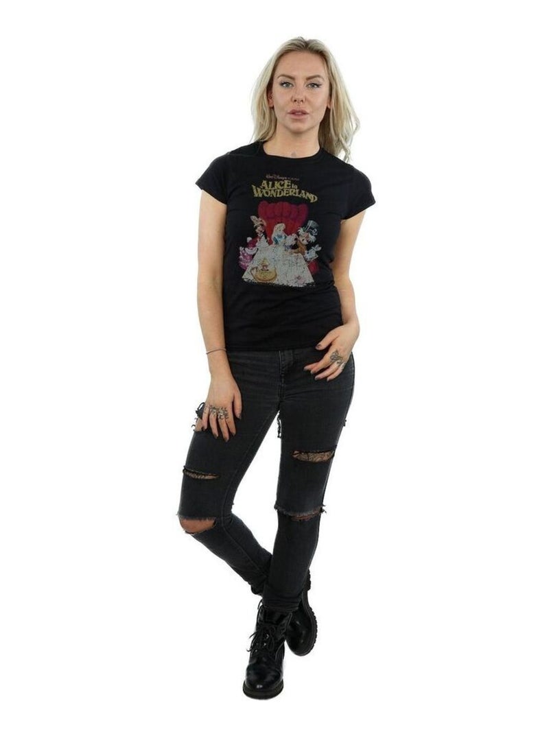 Disney - T-shirt ALICE IN WONDERLAND RETRO POSTER Noir - Kiabi
