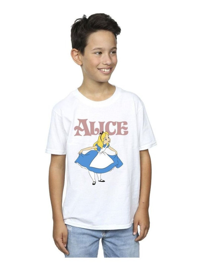 Disney - T-shirt ALICE IN WONDERLAND TAKE A BOW Blanc - Kiabi