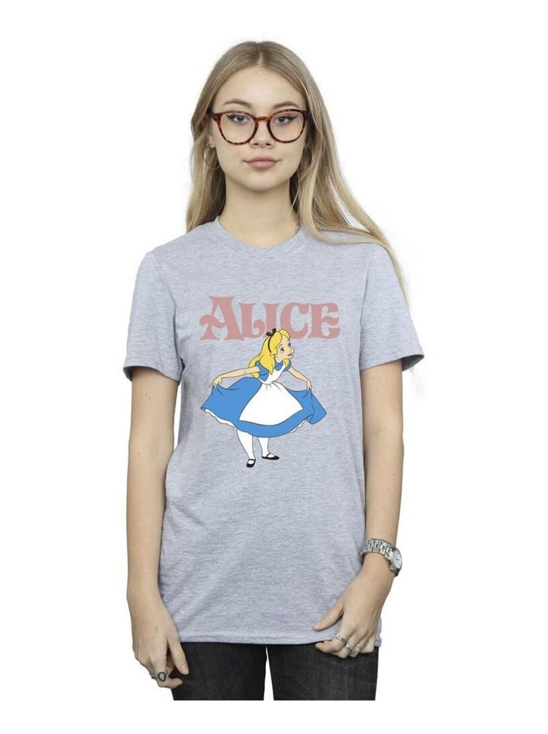 Disney - T-shirt ALICE IN WONDERLAND TAKE A BOW Gris chiné - Kiabi