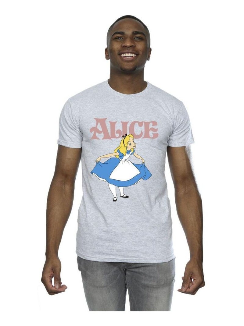 Disney - T-shirt ALICE IN WONDERLAND TAKE A BOW Gris chiné - Kiabi