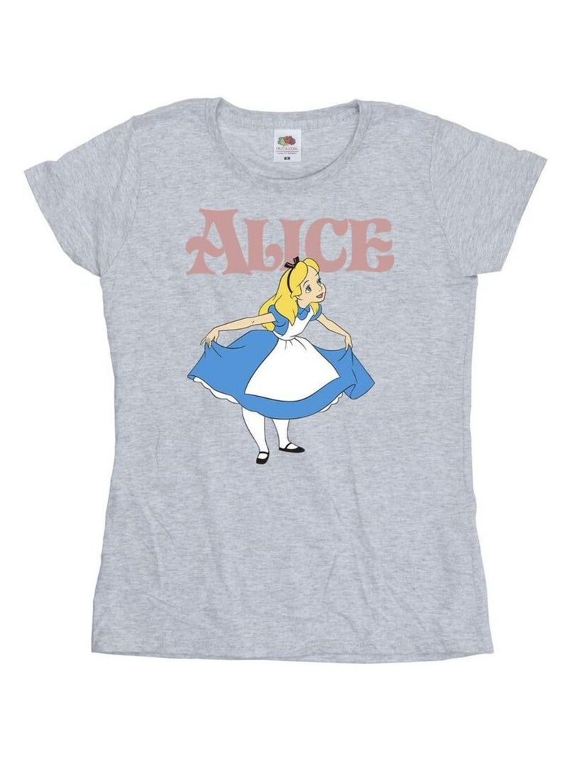 Disney - T-shirt ALICE IN WONDERLAND TAKE A BOW Gris chiné - Kiabi