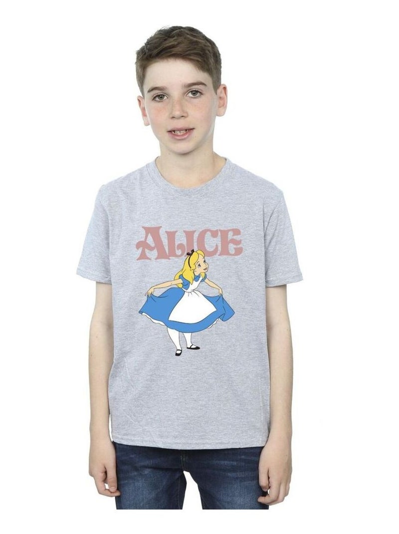 Disney - T-shirt ALICE IN WONDERLAND TAKE A BOW Gris chiné - Kiabi