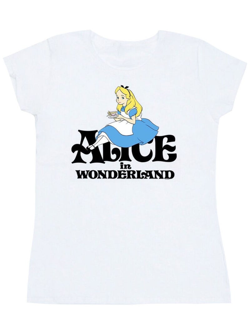 Disney - T-shirt ALICE IN WONDERLAND TEA DRINKER Blanc - Kiabi