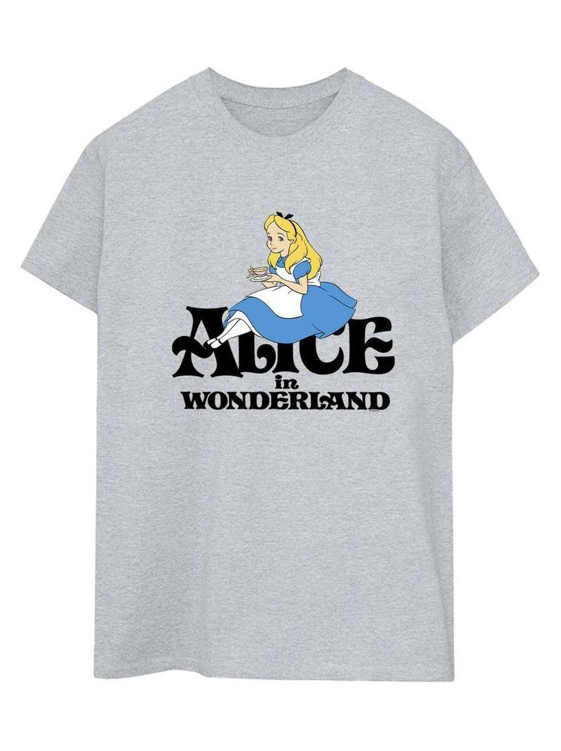 Disney - T-shirt ALICE IN WONDERLAND TEA DRINKER Gris chiné - Kiabi