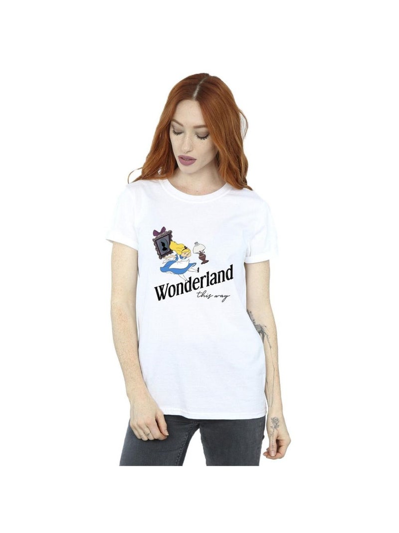 Disney - T-shirt ALICE IN WONDERLAND THIS WAY Blanc - Kiabi
