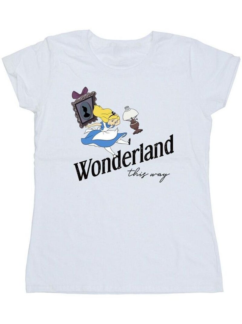 Disney - T-shirt ALICE IN WONDERLAND THIS WAY Blanc - Kiabi