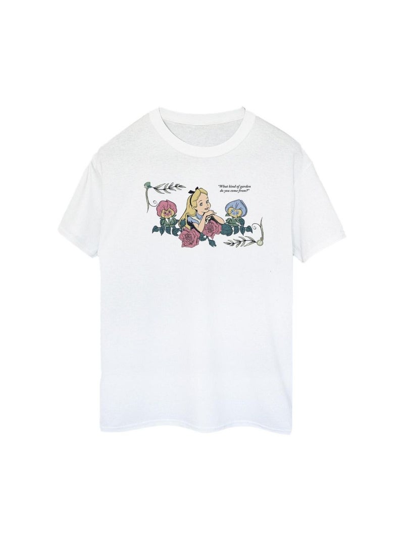 Disney - T-shirt ALICE IN WONDERLAND WHAT KIND OF GARDEN Blanc - Kiabi