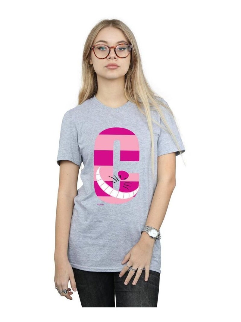 Disney - T-shirt ALPHABET A IS FOR ARIEL ALICE Gris chiné - Kiabi