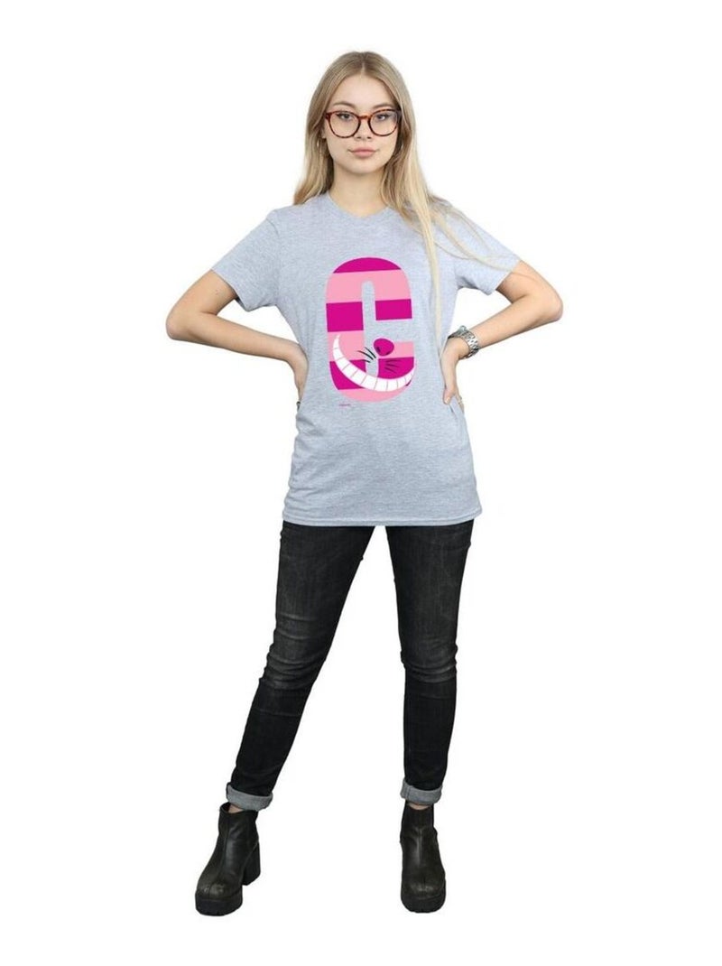 Disney - T-shirt ALPHABET A IS FOR ARIEL ALICE Gris chiné - Kiabi