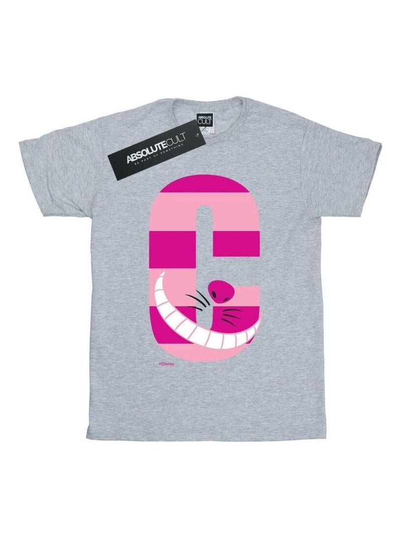 Disney - T-shirt ALPHABET A IS FOR ARIEL ALICE Gris chiné - Kiabi