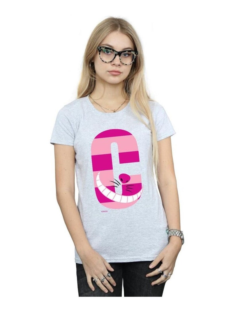 Disney - T-shirt ALPHABET A IS FOR ARIEL ALICE Gris chiné - Kiabi