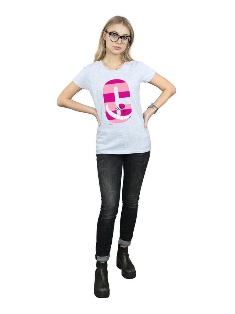 Disney - T-shirt ALPHABET A IS FOR ARIEL ALICE Gris chiné - Kiabi