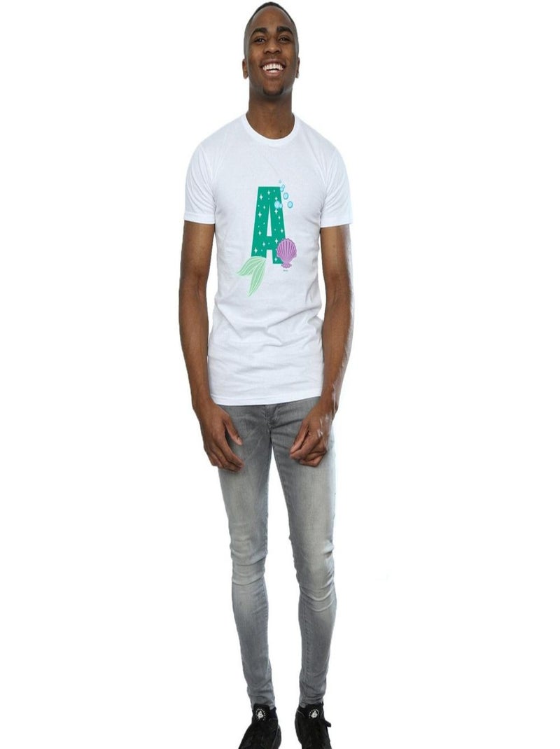 Disney - T-shirt ALPHABET A IS FOR ARIEL Blanc - Kiabi