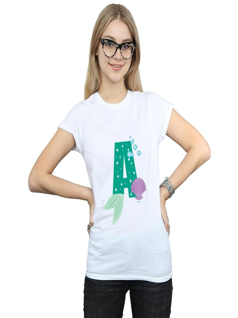 Disney - T-shirt ALPHABET A IS FOR ARIEL Blanc - Kiabi