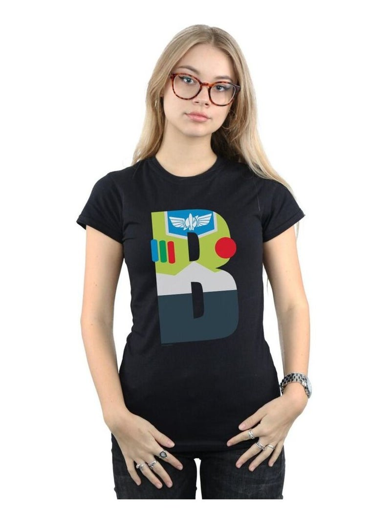 Disney - T-shirt ALPHABET B IS FOR LIGHTYEAR Noir - Kiabi