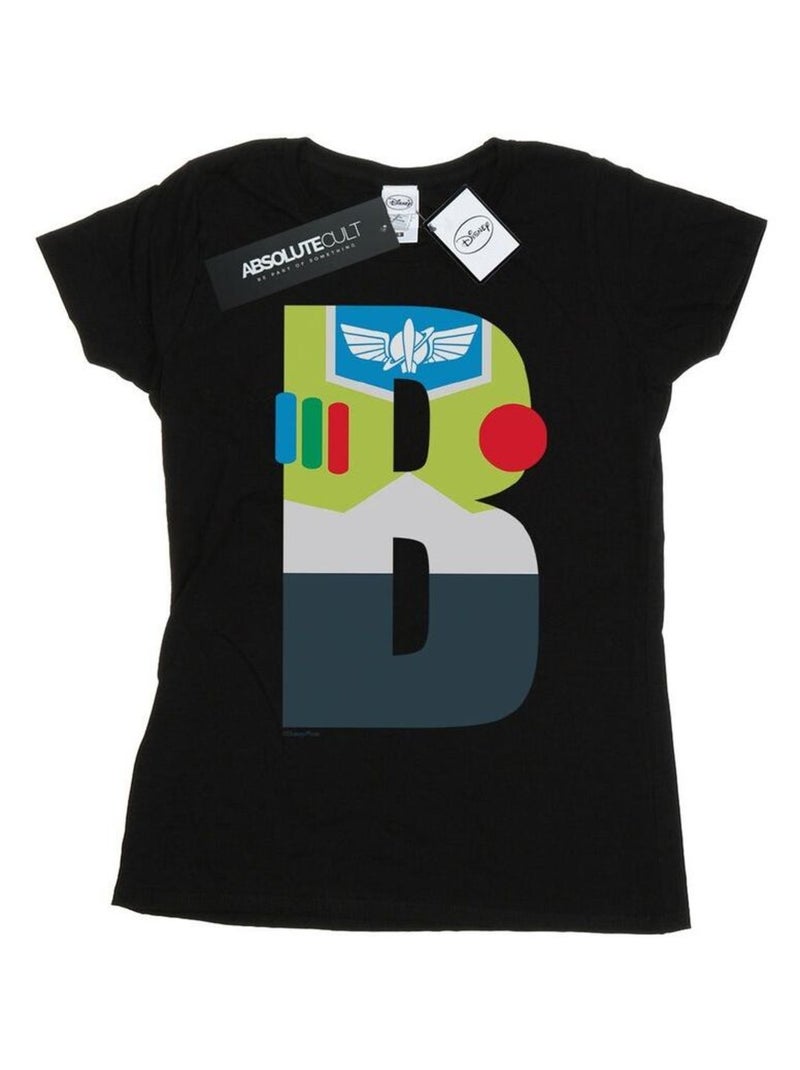 Disney - T-shirt ALPHABET B IS FOR LIGHTYEAR Noir - Kiabi