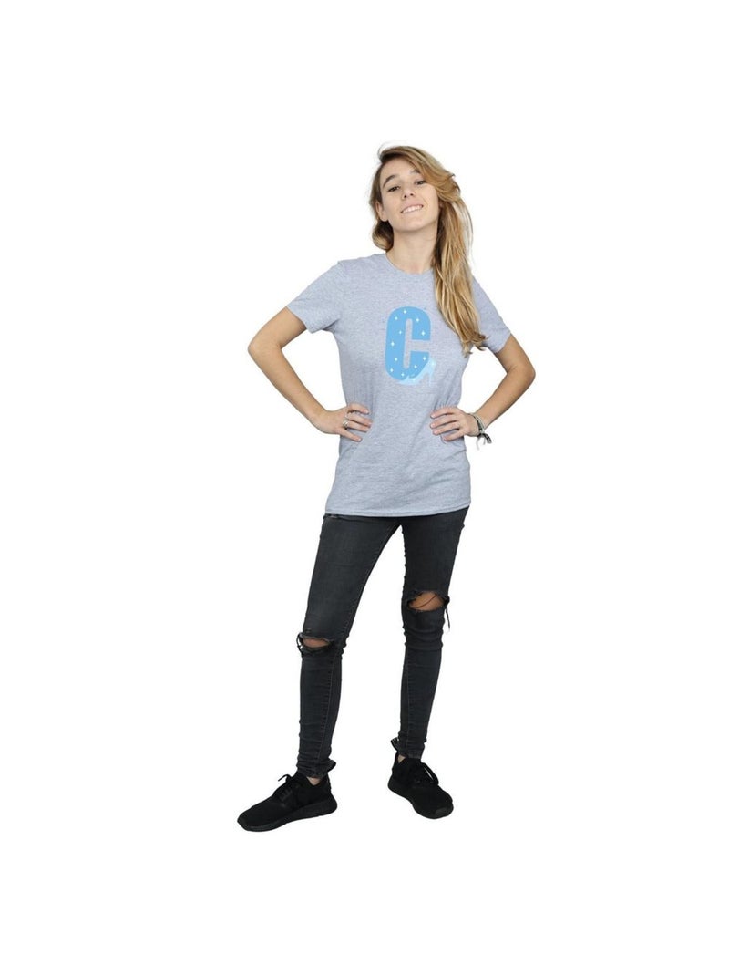 Disney - T-shirt ALPHABET C IS FOR CINDERELLA Gris chiné - Kiabi
