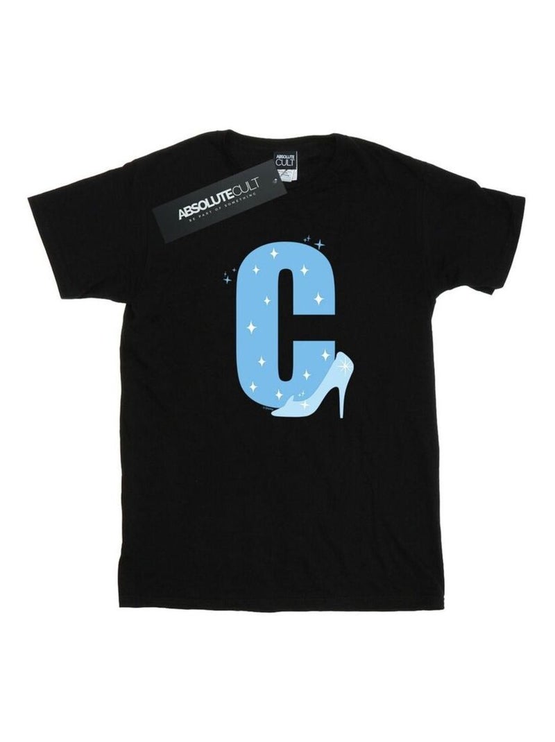 Disney - T-shirt ALPHABET C IS FOR CINDERELLA Noir - Kiabi