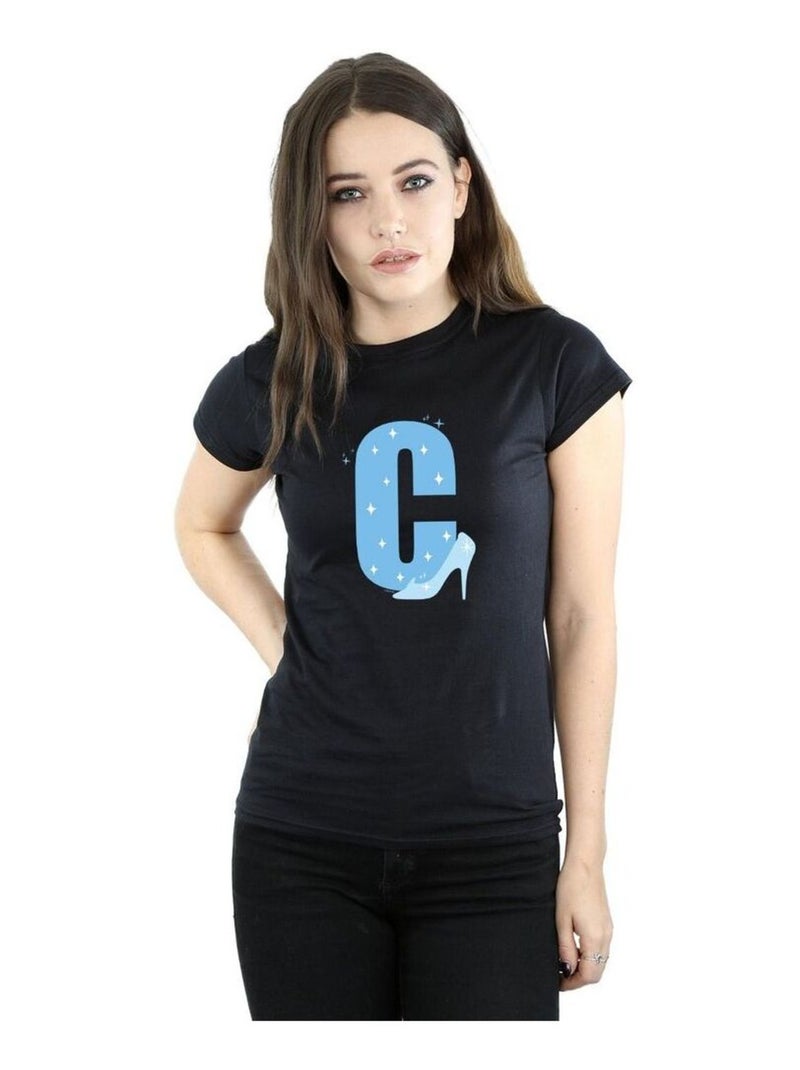 Disney - T-shirt ALPHABET C IS FOR CINDERELLA Noir - Kiabi