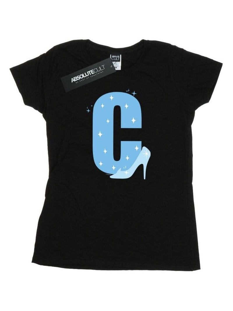 Disney - T-shirt ALPHABET C IS FOR CINDERELLA Noir - Kiabi