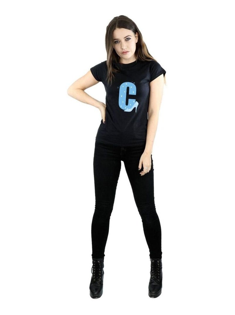 Disney - T-shirt ALPHABET C IS FOR CINDERELLA Noir - Kiabi