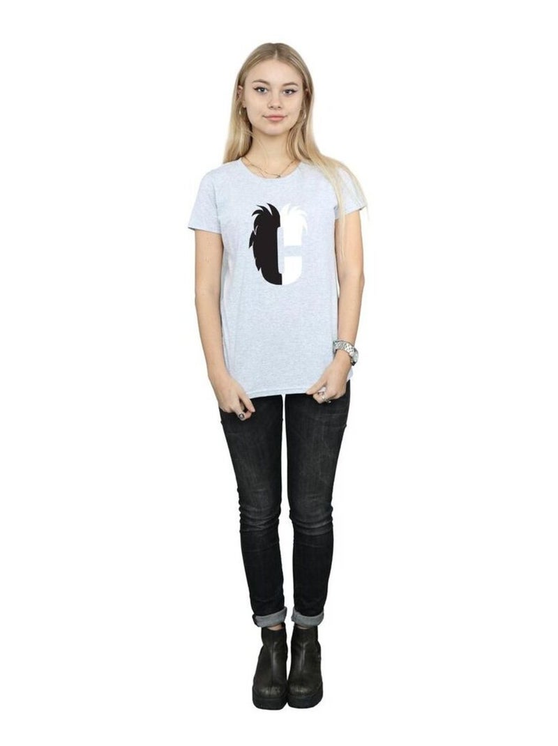 Disney - T-shirt ALPHABET C IS FOR CRUELLA DE VIL Gris chiné - Kiabi