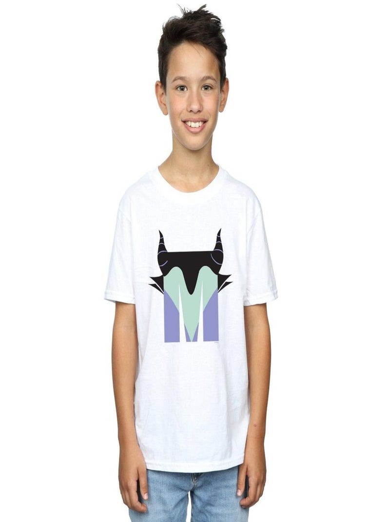 Disney - T-shirt ALPHABET M IS FOR MALEFICENT Blanc - Kiabi